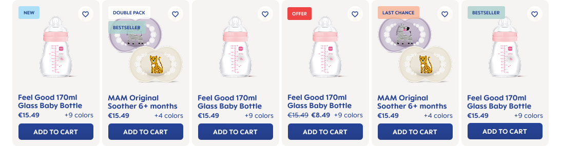 Shop by age cards
